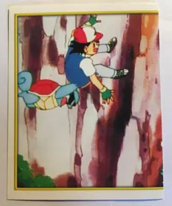 STICKERS POKEMON NEUF N°74 " SACHA ET CARAPUCE " MERLIN SERIE 2 DE 2000 - Image 1