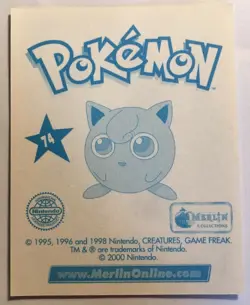 STICKERS POKEMON NEUF N°74 " SACHA ET CARAPUCE " MERLIN SERIE 2 DE 2000 - Image 2