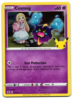 Cosmog 013/025 - 🌊 Celebrations Rare Pokemon TCG 🖤 - LP - Image 1