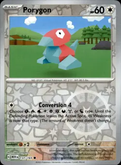 Porygon 137/165 Reverse Holo - Pokemon SV: Scarlet & Violet 151 NM - Image 1