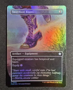 Swiftfoot Boots (Borderless - Foil) [Foundations] (FDN) [MTG] Magic 355 - Image 1