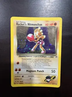 Pokemon TCG Rockets Hitmonchan Holo Rare Card 11/132 Gym Heroes - Image 1
