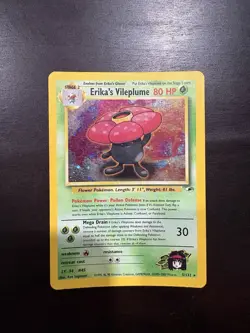 Pokemon TCG Erika's Vileplume Holo Rare Gym Heroes - Image 1