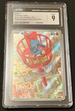 Pokemon Mega Evolution ETB Promo Riolu MEP 010 CGC 9 - Image 1