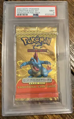 Pokemon Wizards of the Coast Expedition Base Set Booster Pack PSA GRADE 9 MINT - Image 1