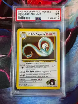 Erika's Dragonair Holo Pokemon Gym Heroes 4/132 PSA 7 - Image 1