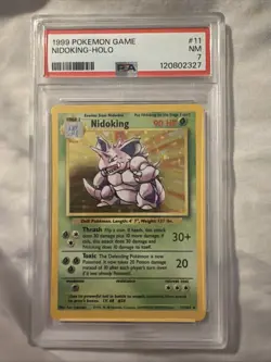 Nidoking Holo 11/102 - 1999 Pokemon Game Base Set - PSA 7 - Image 1