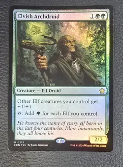 Elvish Archdruid Foundations Foil MTG NM Magic Card - Image 1