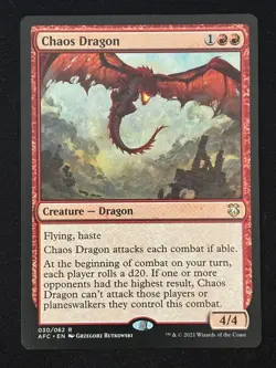 1x MTG Chaos Dragon - Commander: Adventures in the Forgotten Realms (AFC) #30 - Image 1