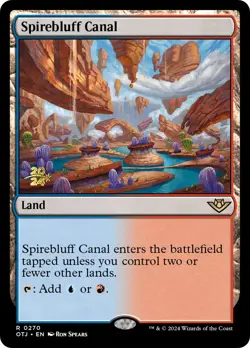MTG Spirebluff Canal (OTJ) [Outlaws of Thunder Junction Prerelease Promos] Foil - Image 1