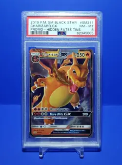 🌟 Pokemon TCG Charizard GX SM Black Star Promo SM211 Holo Promo PSA 8 NM-MT 🌟 - Image 1