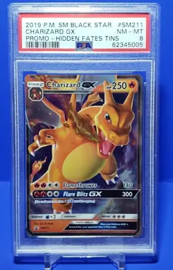 🌟 Pokemon TCG Charizard GX SM Black Star Promo SM211 Holo Promo PSA 8 NM-MT 🌟 - Image 2