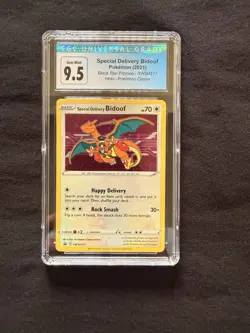 Pokemon Special Delivery Bidoof CGC 9.5 Black Star Promo SWSH177 Holo Card - Image 1