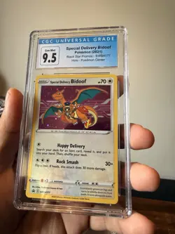 Pokemon Special Delivery Bidoof CGC 9.5 Black Star Promo SWSH177 Holo Card - Image 3