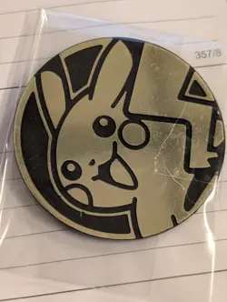 Pokemon TCG Gold Holo Pikachu Jumbo Coin - Image 1