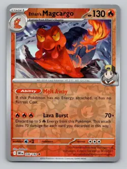 Ethan's Magcargo 036/182 Rare Destined Rivals Pokemon Reverse Holo Near Mint - Image 1