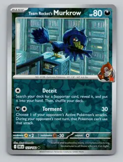 Team Rocket's Murkrow 127/182 Uncommon Destined Rivals Pokemon Reverse Holo NM - Image 1
