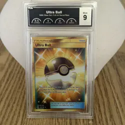 2017 Pokemon Sun & Moon Base Set Ultra Ball Full Art Secret Rare #161 PCG 9 - Image 1