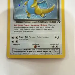 Pokemon TCG Dark Dragonite Holo Rare Card 5/82 Team Rocket - Image 3