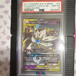 Pokemon Solgaleo & Lunala GX 75/236 Cosmic Eclipse Ultra Rare Holo PSA 10 Engli… - Image 1