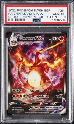 2022 POKEMON SWSH BLACK STAR PROMO #261 FULL ART/CHARIZARD VMAX PSA 10 - Image 1