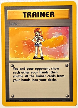 Vintage Base Set RARE Lass Pokemon Trainer Card - Image 1