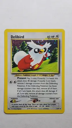 Pokemon TCG Delibird 5/64 Neo Revelation Holo Rare Card - Image 2