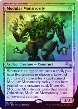 Modular Monstrosity FOIL Unstable NM Artifact Rare MAGIC MTG CARD ABUGames - Image 1