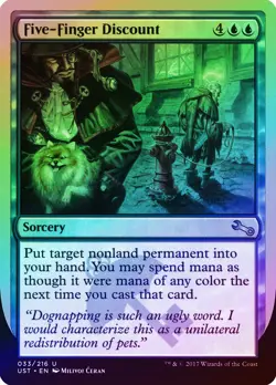 Five-Finger Discount FOIL Unstable NM Blue Uncommon MAGIC MTG CARD ABUGames - Image 1