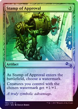 Stamp of Approval FOIL Unstable NM Artifact Uncommon MAGIC MTG CARD ABUGames - Image 1