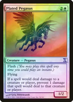 Plated Pegasus FOIL Time Spiral NM White Uncommon MAGIC MTG CARD ABUGames - Image 1