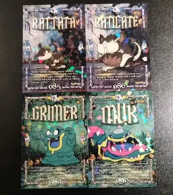 Prisma Trick Or Treat Halloween Pokemon Cards X4 Rattata Raticate Grimer Muk - Image 1