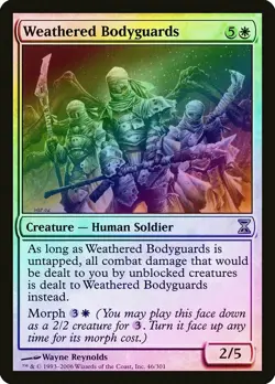 Weathered Bodyguards FOIL Time Spiral NM White Rare MAGIC MTG CARD ABUGames - Image 1