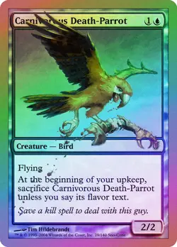 Carnivorous Death-Parrot FOIL Unhinged PLD Blue Common MAGIC CARD ABUGames - Image 1