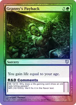 Granny's Payback FOIL Unhinged PLD Green Uncommon MAGIC MTG CARD ABUGames - Image 1
