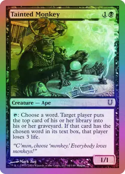 Tainted Monkey FOIL Unhinged NM Black Common MAGIC THE GATHERING CARD ABUGames - Image 1