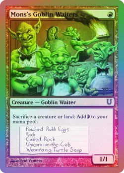 Mons's Goblin Waiters FOIL Unhinged PLD Red Common MAGIC MTG CARD ABUGames - Image 1