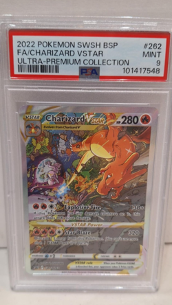Pokemon -Charizard VStar- Full Art Holo Black Star Promo SWSH262 - UPC PSA 9 - Image 1