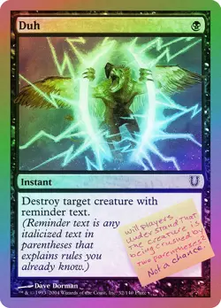 Duh FOIL Unhinged PLD Black Common MAGIC THE GATHERING MTG CARD ABUGames - Image 1