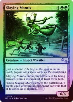 Slaying Mantis FOIL Unstable NM Green Uncommon MAGIC GATHERING CARD ABUGames - Image 1