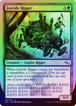 Joyride Rigger FOIL Unstable NM Green Common MAGIC THE GATHERING CARD ABUGames - Image 1