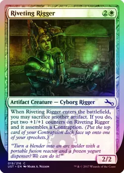 Riveting Rigger FOIL Unstable NM Artifact White Common MAGIC MTG CARD ABUGames - Image 1