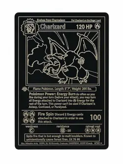 Charizard Base Set 1st Edition Stainless steel Card - Image 1