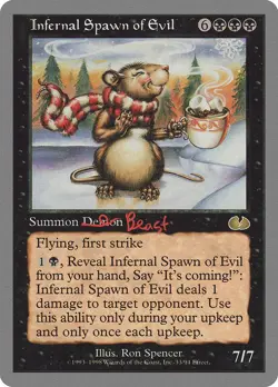 Infernal Spawn of Evil Unglued HEAVILY PLD Black Rare MAGIC MTG CARD ABUGames - Image 1