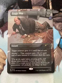 1x MTG Tragic Slip Kevin FOIL Secret Lair The Office Magic the Gathering NM - Image 1