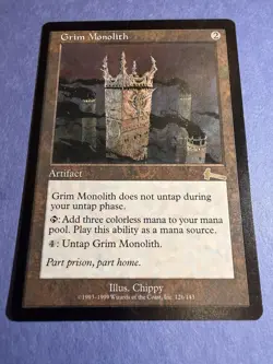 Grim Monolith 126 Rare Urza's Legacy Magic: The Gathering Near Mint 2/3 - Image 1
