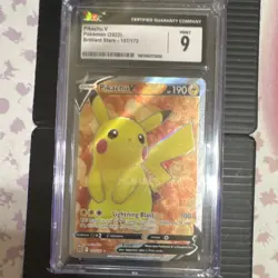 Pokemon Pikachu V 157/172 Brilliant Stars Ultra Rare CGC 9 Holo English 2022 - Image 1