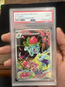 PSA 9 Mint Ivysaur Illustration Rare #134/132 2025 Pokemon MEG EN Full Art - Image 1