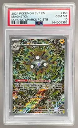 2024 Pokemon SV Surging Sparks Center ETB Promo 159 Magneton PSA 10 144005357 - Image 1