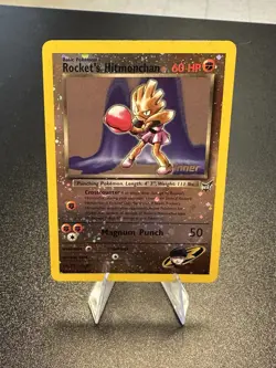 Pokemon TCG Rocket's Hitmonchan Best & Winner Stamped Reverse Holo (MP) - Image 1
